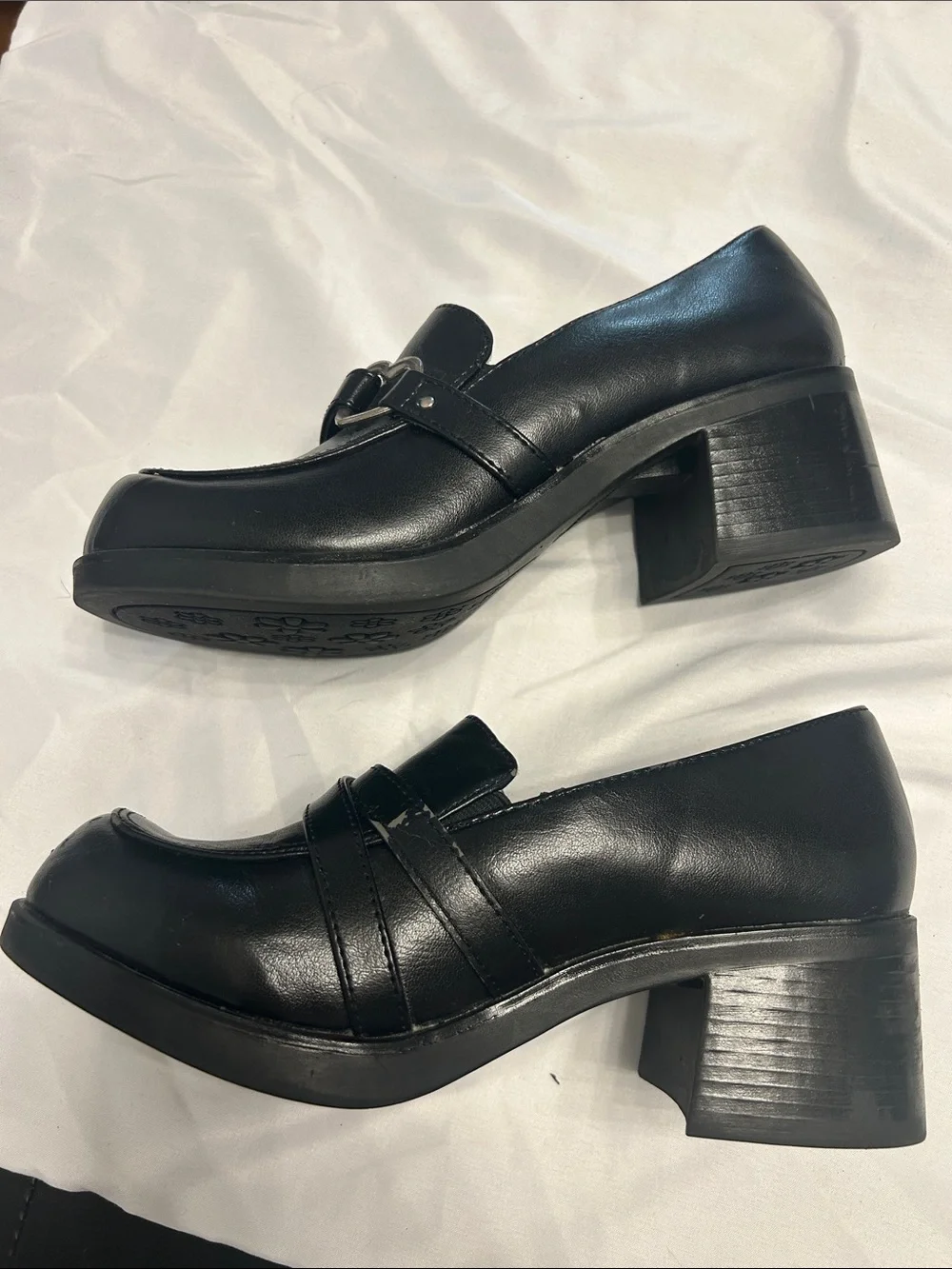 Sonoma Black Girls' Slip-On Dress Shoes with Decorative Buckle